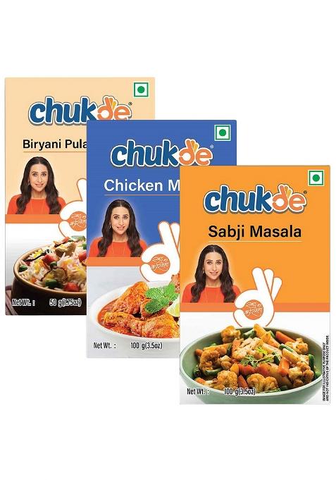 Chukde - Biryani Masala Powder 50 Gm, Chicken 100 Gm & Sabji Authentic Spice Blend Blended Powdered Spices For Mouthwatering Meals Combo Pack