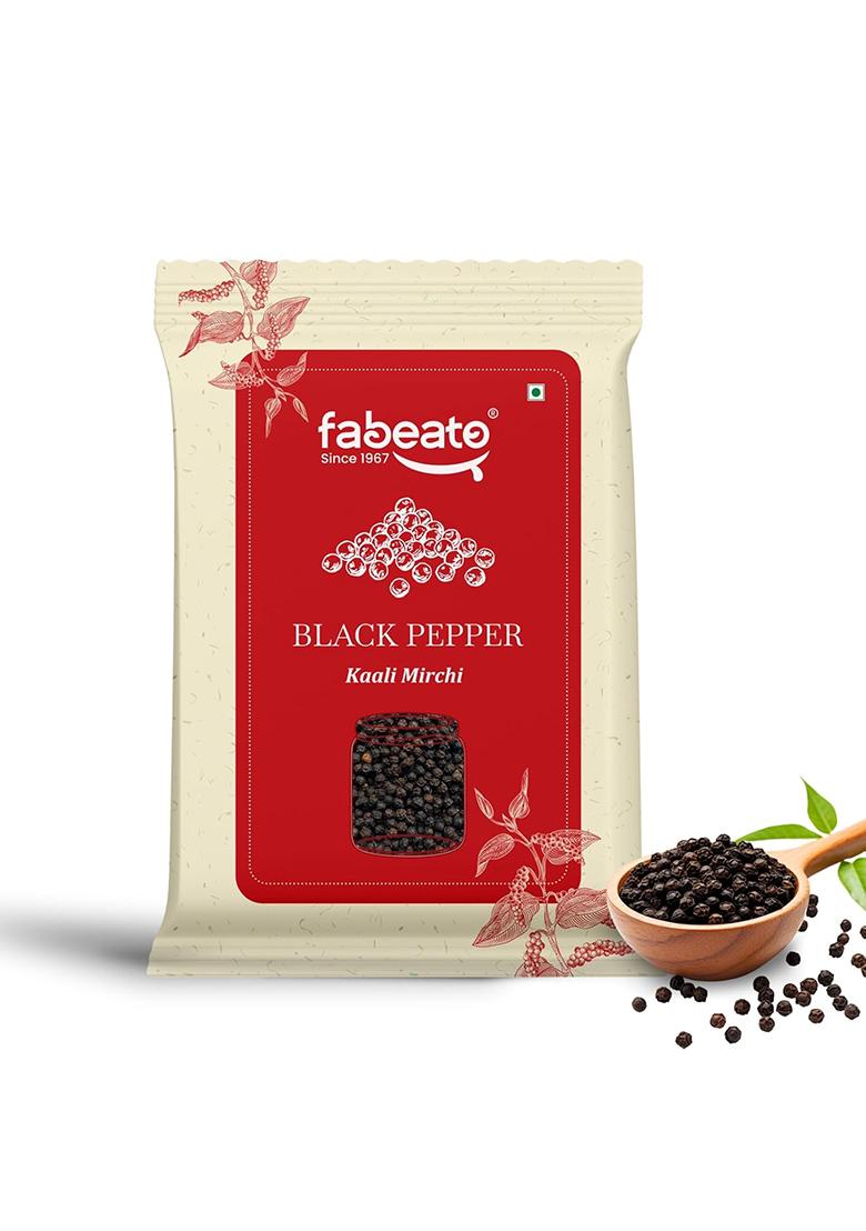 Fabeato Whole Black Pepper 100 Gram|Kali Mirch|Ultra-Pure & Finely Ground| Aromatic, Premium With Bold Flavor Rich Aroma