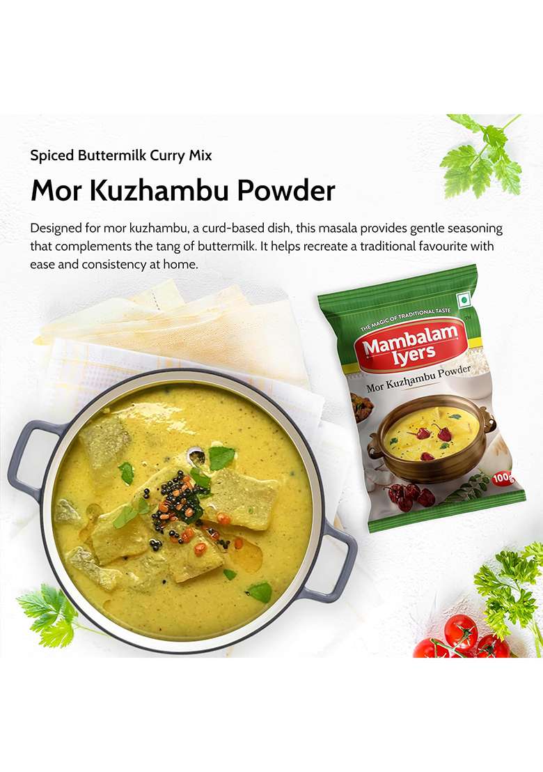 Mambalam Iyers Mor Kuzhambu Powder 100G Pouch | Instant South Indian Yogurt Curry Masala - Indya