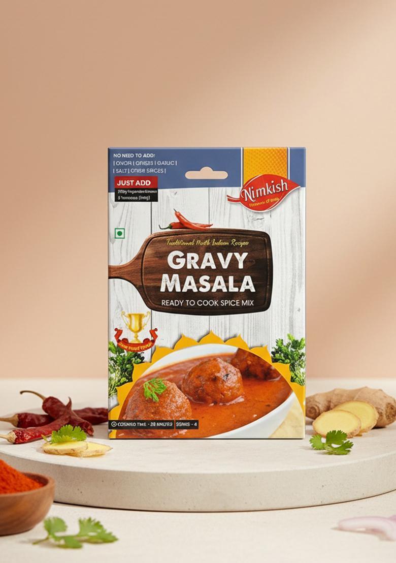 Nimkish Gravy Masala 60G (Pack Of 2, 30G Each), Ready To Cook Spice Mix, Easy 3 Step Recipes, Complete Premix