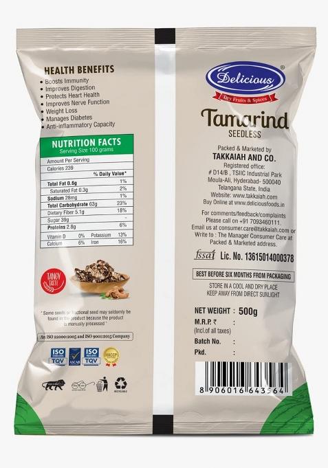 Delicious Tamarind Seedless | 100% Natural Soft & (500Gms)