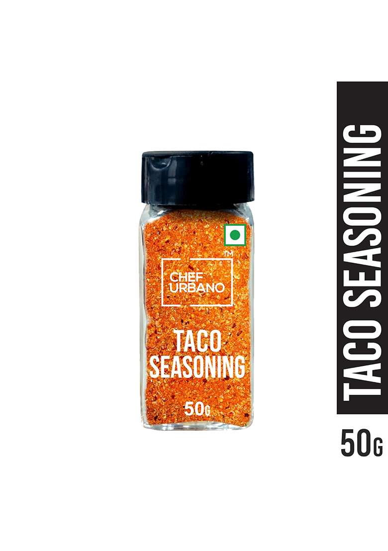 Chef Urbano Taco Seasoning Sprinkler 50G | For Taco, Enchilada & Burrito Premium Herbs Spices Blend With Authentic Mexican Flavours Zero Added Colours, Fillers, Additives Preservatives Vegan - Indya