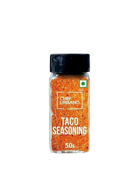 Chef Urbano Taco Seasoning Sprinkler 50G | For Taco, Enchilada & Burrito Premium Herbs Spices Blend With Authentic Mexican Flavours Zero Added Colours, Fillers, Additives Preservatives Vegan