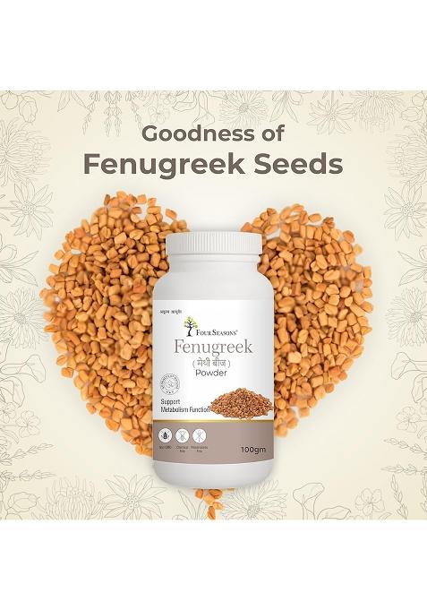 Four Seasons Methi/Fenugreek Seed Powder 100Gm | Natural & Edible For Hair, Skin Health Nourishment Rich In Protein Fiber Pack Of 3