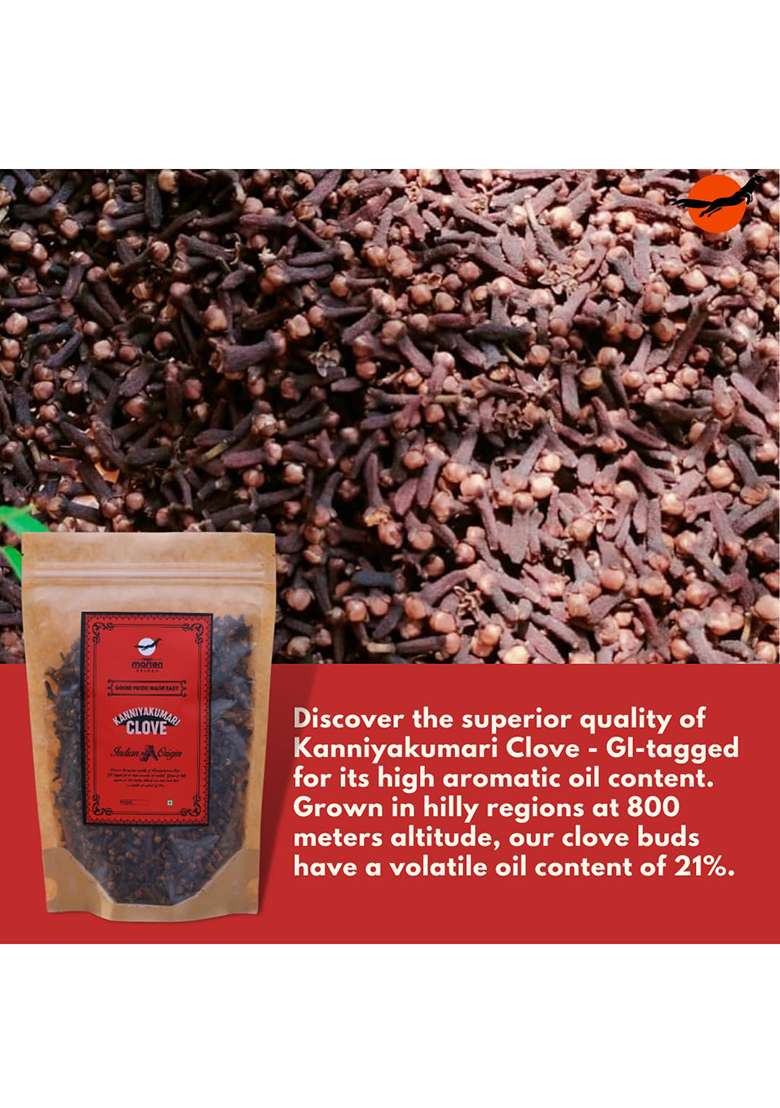 Nilgiri Marten Spices Kanniyakumari Cloves | 21% Oleoresin Content, Natural & Pure No Added Colors Preservatives Laung, Lavangam, Sabut Khade Masale, Grampu Krambu, For Strong Immunity Diabetes Single Origin (250G) - Indya