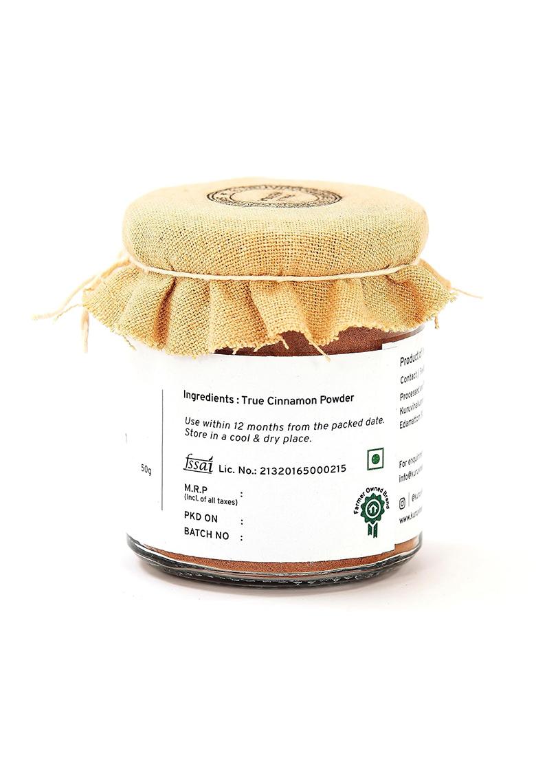 Kuruvinakunnel Tharavadu Farms True Cinnamon Powder/ Ground Spice (Organically Grown | Single Origin Farm To Table) 50 Gms