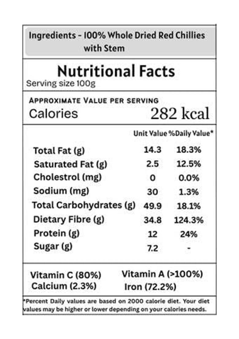 Organic Nature Live Nutfy Dandi Wali Sabut Laal Mirch | Premium Whole Red Chillies With Stem Sun-Dried Guntur & Mathania For Authentic Flavor (200G)
