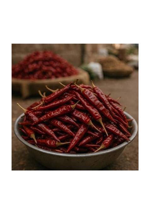 Organic Nature Live Nutfy Dandi Wali Sabut Laal Mirch | Premium Whole Red Chillies With Stem Sun-Dried Guntur & Mathania For Authentic Flavor (200G)