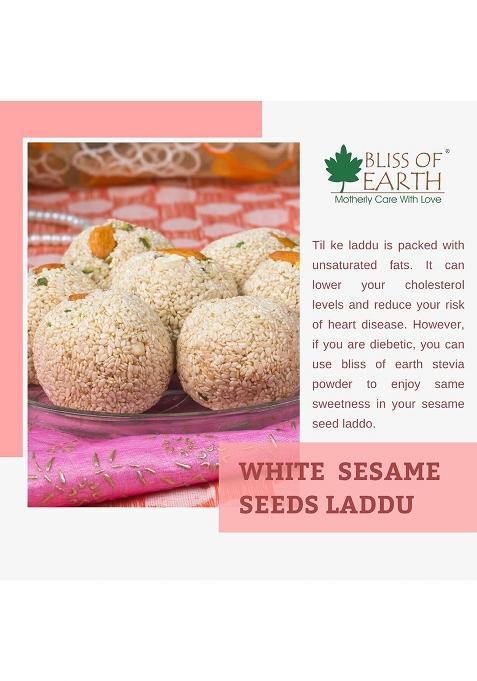 Bliss Of Earth Usda Organic Sesame Seeds 3X200 Gm White For Eating, Raw Til