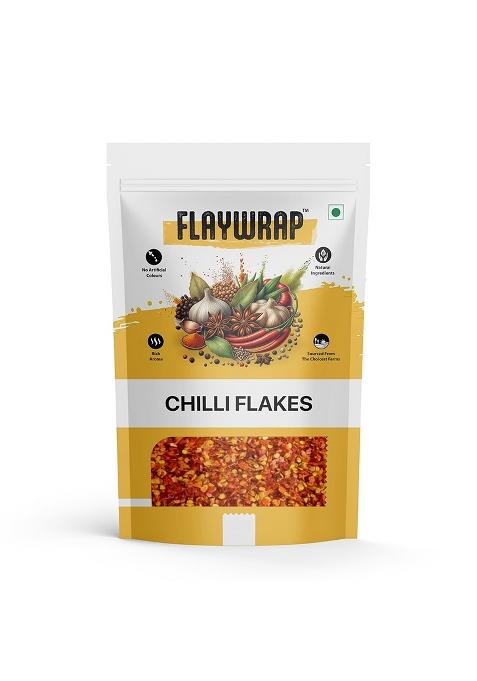 Flaywrap Chilli Flakes 200Gm | Premium Red Crushed Spicy Seasoning For Pizza, Pasta, Salad & More 100% Natural Fresh Airtight Pack