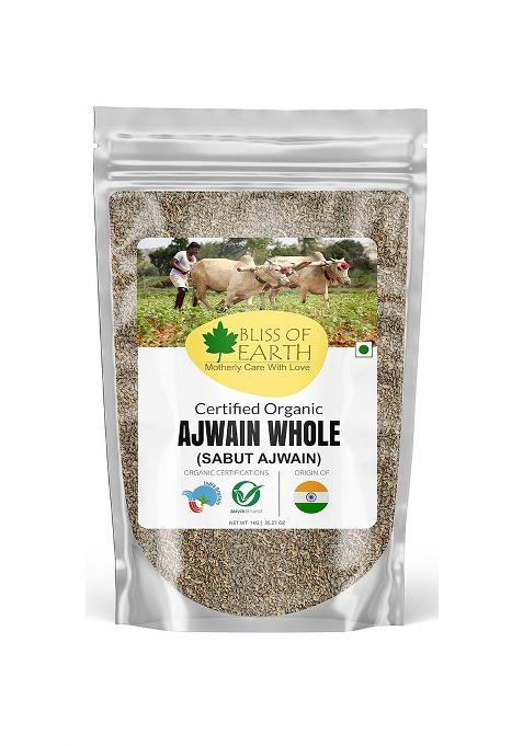 Bliss Of Earth Certified Organic Ajwain/Carom Seeds Indian Spices & Masala For Better Hair, Skin,Health Cooking (1Kg)