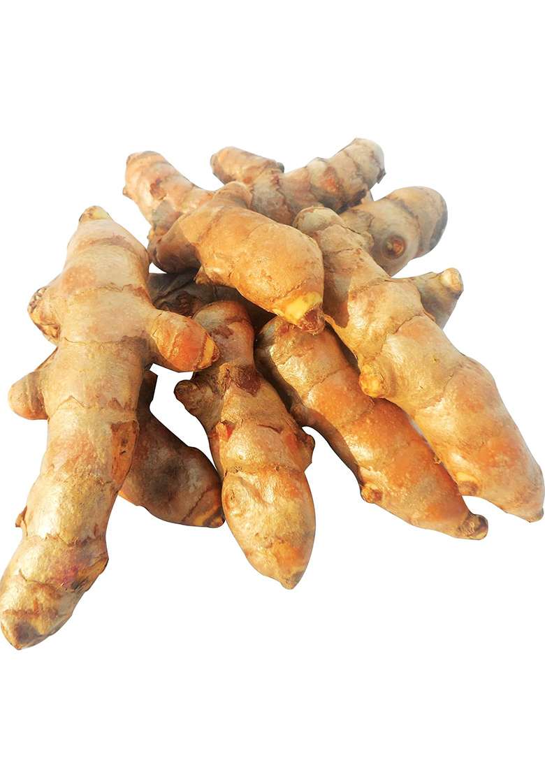 Ranna Raw Turmeric | Root Kachi Haldi Fresh Taaja Pasupu Pacha Manjal Pachamanjal Chemical Free Bright Orange Immunity Booster Natural And Export Quality, Bengal Origin (400 Gm), Organically Grown, Produced Sorted By Our Own Farmers - Indya