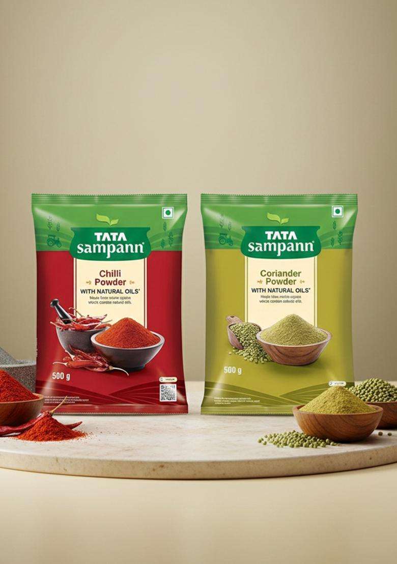 Tata Sampann Chilli Powder With Natural Oils, 500G & Coriander - Indya