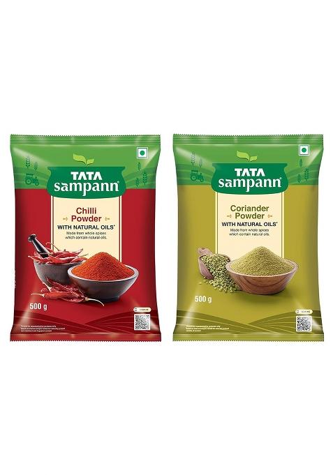Tata Sampann Chilli Powder With Natural Oils, 500G & Coriander