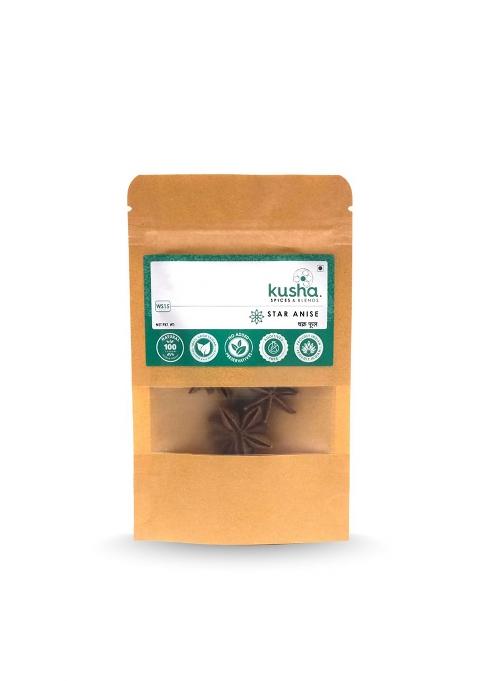Kusha Spices & Blends Star Anise (100 G) | Chakra Phool Natural Organic Forest Grown From Sissen, Arunachal Pradesh Fresh Hand Sorted Cleaned Highly Aromatic Whole