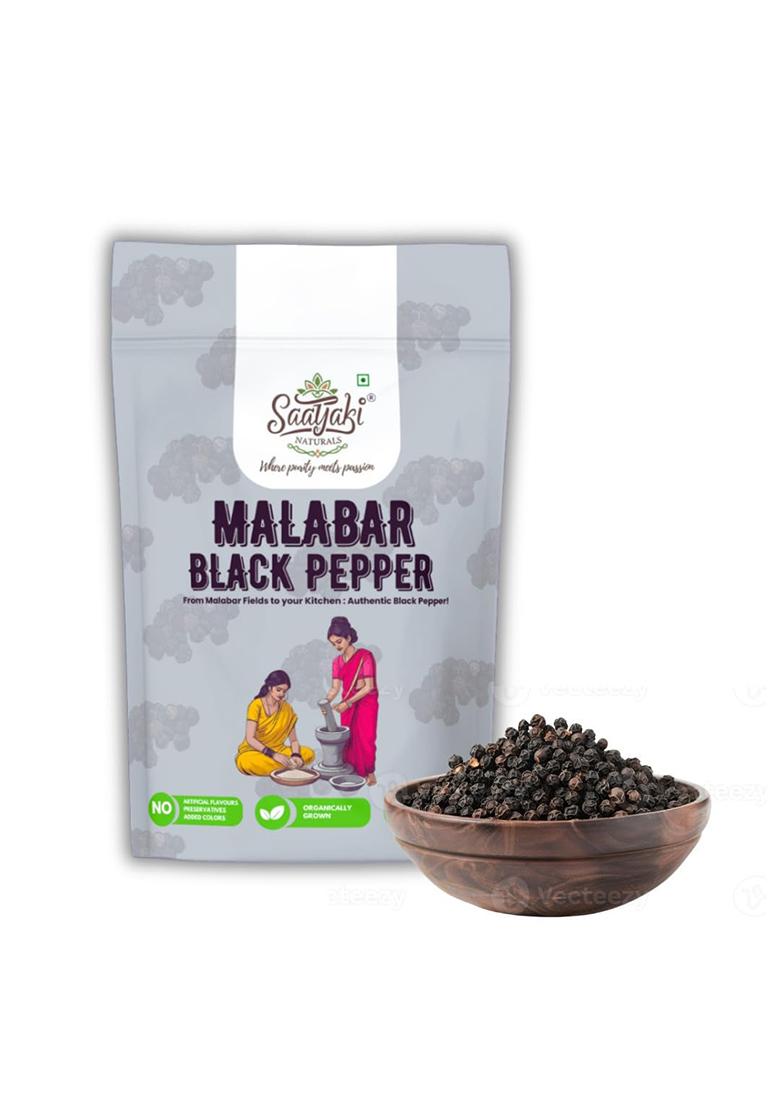 Saatyaki Naturals Malabar Black Pepper Fresh & 100% Natural For Cooking Seasoning (100Gm)