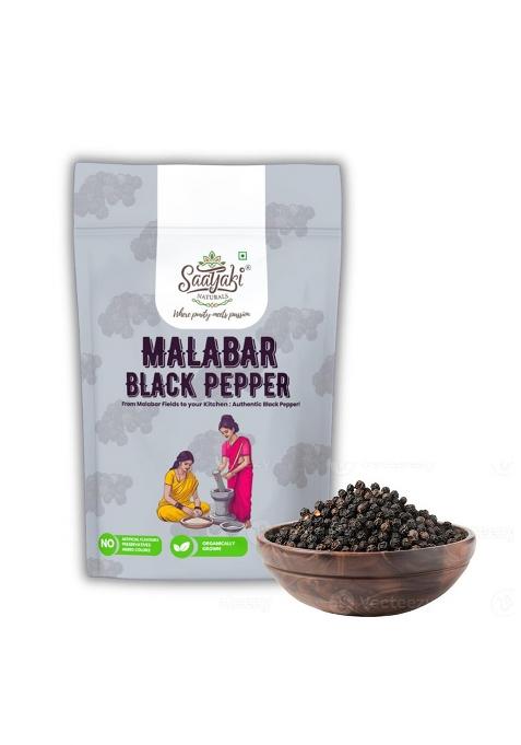Saatyaki Naturals Malabar Black Pepper Fresh & 100% Natural For Cooking Seasoning (100Gm)