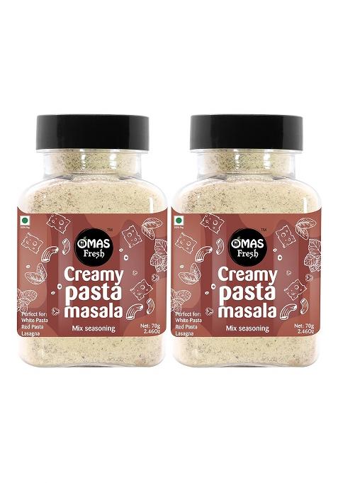 Omas Fresh Creamy Pasta Masala Mix Seasoning Perfect For White Pasta, Red Lasagna (70G, Pack Of 2)