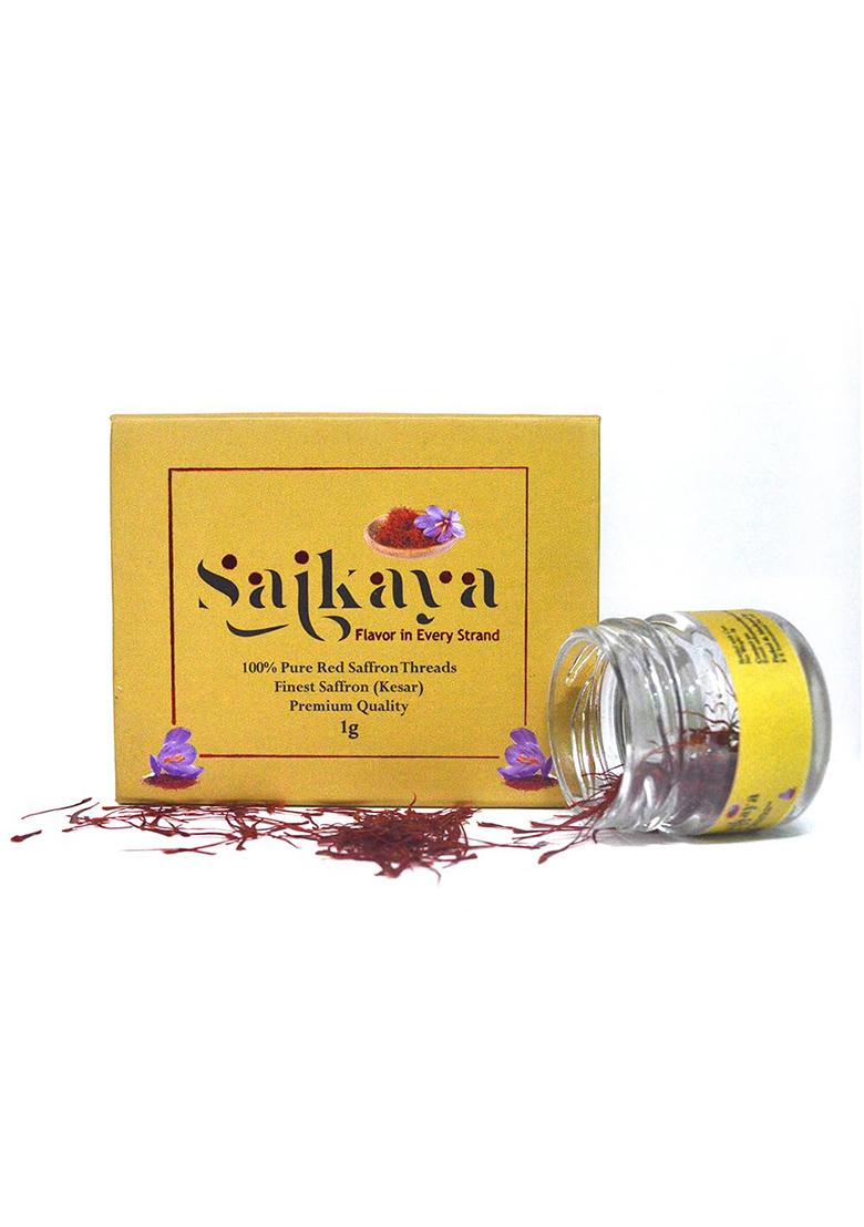 Saikaya Pure & Fresh Saffron Threads 1Gm | 100% Organic Kesar, Hand-Picked, Rich Aroma Color For Culinary And Health Use