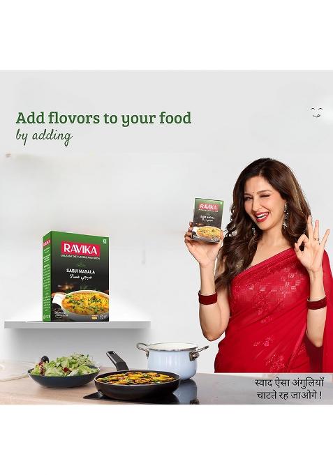Ravika Sabji Masala | Made With Aromatic Spices 100% Natural Ingredients Ready To Use Authentic Vegan Spice No Bulking Agent Artifical Colours Or Preservatives Used