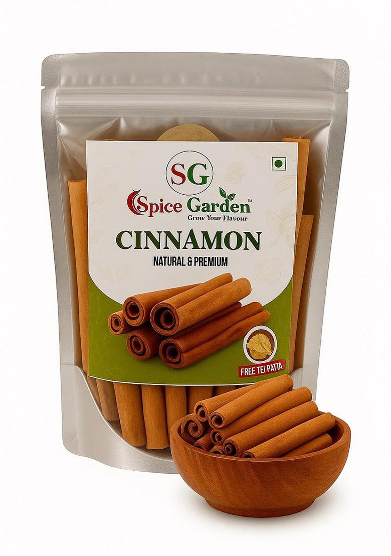 Spice Garden Natural Whole Cinnamon Sticks | Dalchini For Cooking & Chai Sabut Khada Masala Aromatic Indian Recipes Pure Fresh (100 Gram)