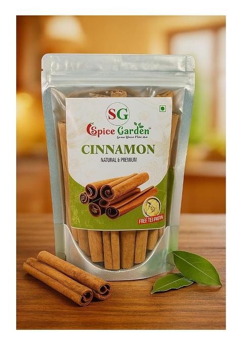 Spice Garden Natural Whole Cinnamon Sticks | Dalchini For Cooking & Chai Sabut Khada Masala Aromatic Indian Recipes Pure Fresh (100 Gram)