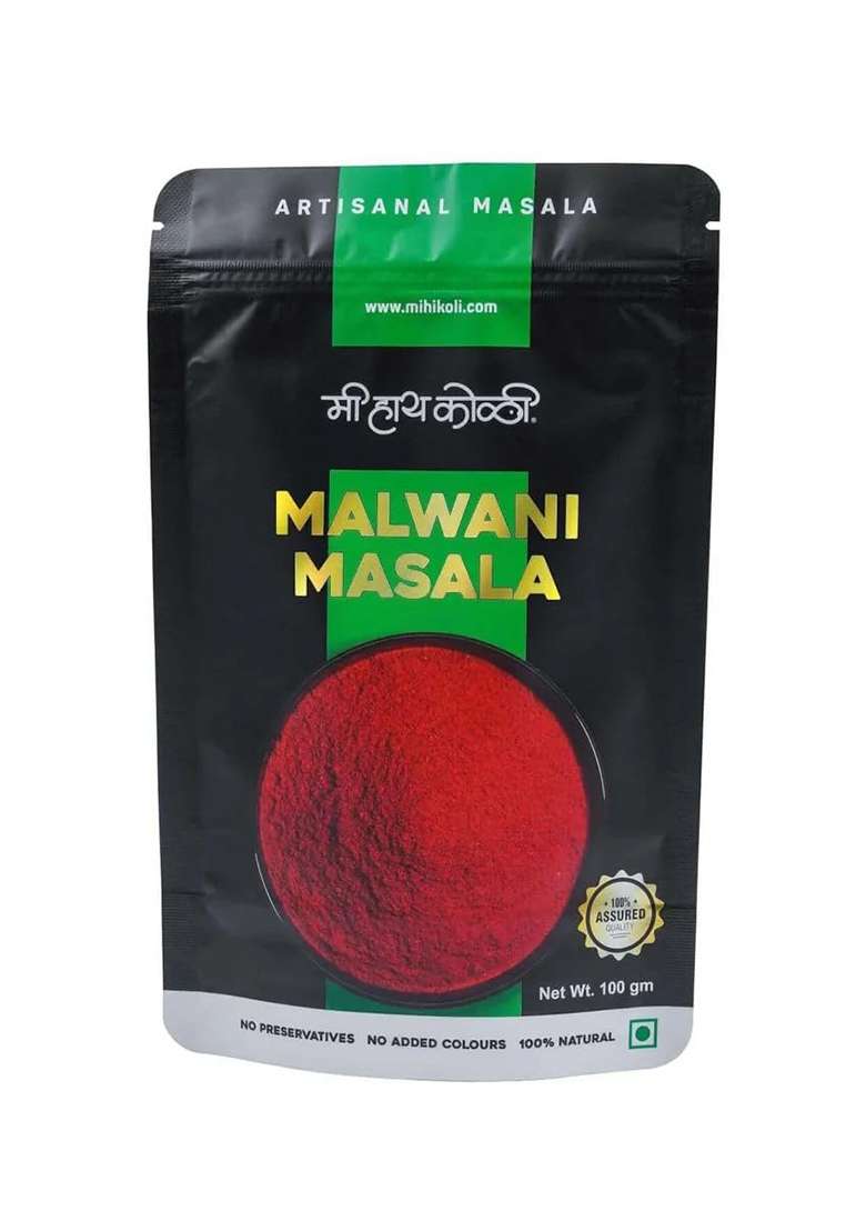 Mi Hi Koli - Authentic Malvani | 100% Natural Artisanal Style Coastal Cuisine Blended Spices Mix No Added Preservatives & Colors Spicy Seafood| 100 Gm - Indya