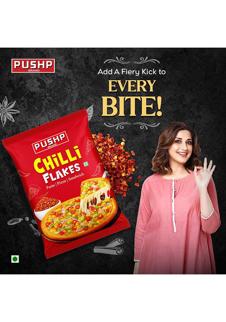 Pushp Brand Chilli Flakes | 500G Pouch Premium Spicy Seasoning For Pizza, Pasta & Cooking Toppings (Pack Of 1) - Indya
