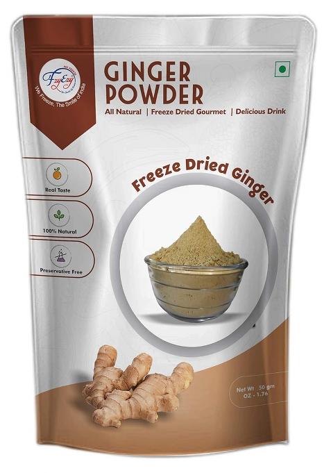 Fzyezy Freeze Dried Ginger Vegetable Powder For Kids And Adults | Dried/ Lyophilize/Sublimation/Dehydrated Pantry Groceries Use In Your Favorite Recipes/Curry/Flavored Tea/Juice/Chocolate (Ginger 50 Gm)