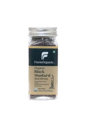 Farm Organic Farmorganic Black Mustard Bold 80G | Whole Rai Seeds Cold-Pressed Flavor Adds Authentic Indian Taste Usda Certified Rich In Antioxidants