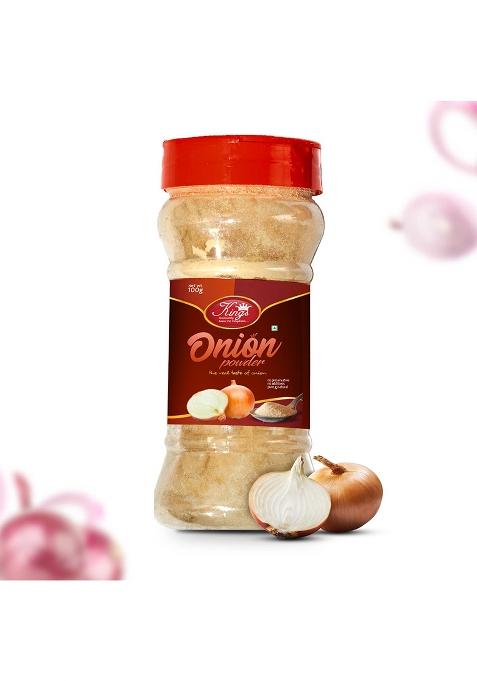 Kings Onion Powder, Healthy Addition To Your Kitchen, Include With Pure Ingredients, Vegan And Gluten Free, No Preservatives Or Additives, Easy Use In Diet & Meal Plan Store (100Gm,Pack Of 1)