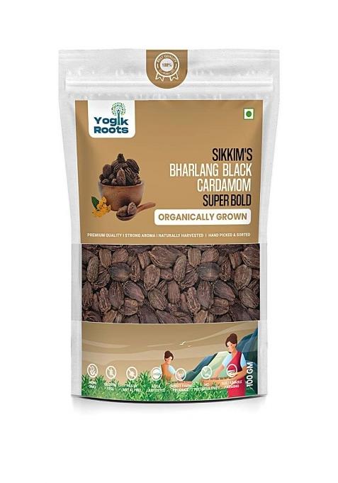 Yogik Roots Sikkim Black Cardamom Whole |   BaI Elaichi Kali Super Bold Assorted