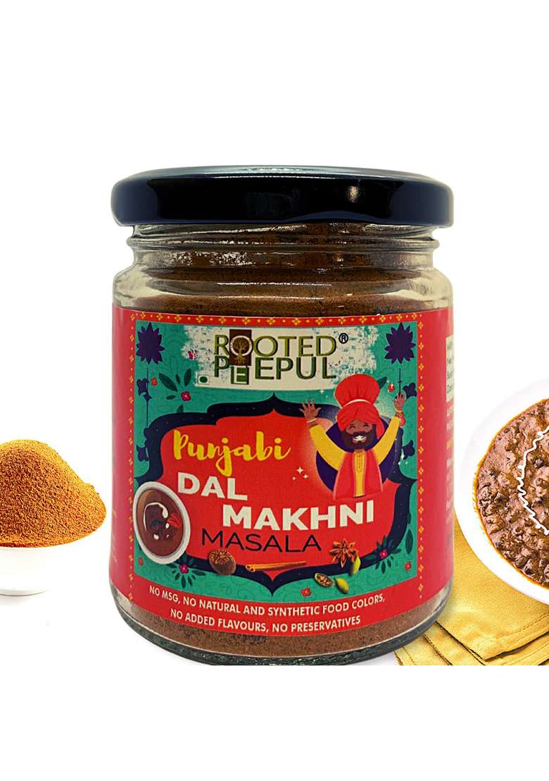 Rooted Peepul - Dal Makhani Masala Powder An Authentic Recipe From The Heart Of Punjab Perfect Blend 30 Pure Premium Spices No Msg, Preservatives, Artificial Colour Or Flavour 75G - Indya