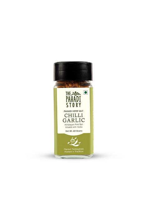 The Pahadi Story Chilli Garlic Herb Salt - Mixed Herbs Seasonings With Flakes For Salads, Pizza, Pasta, And More Versatile Salad Seasoning Mix