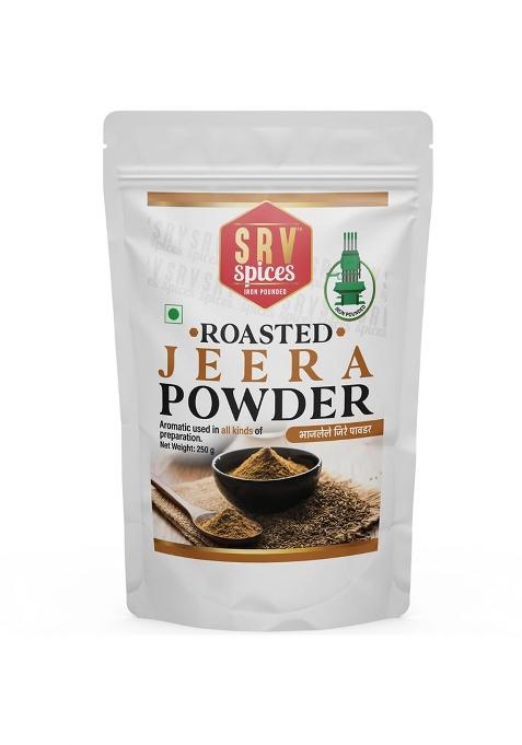 Srv Spices (Iron Pounded) Roasted Jeera Powder | Bhuna Cumin Coarse Ground, Iron Pounded & Pure For Rich Aroma Flavor (250 Gm)