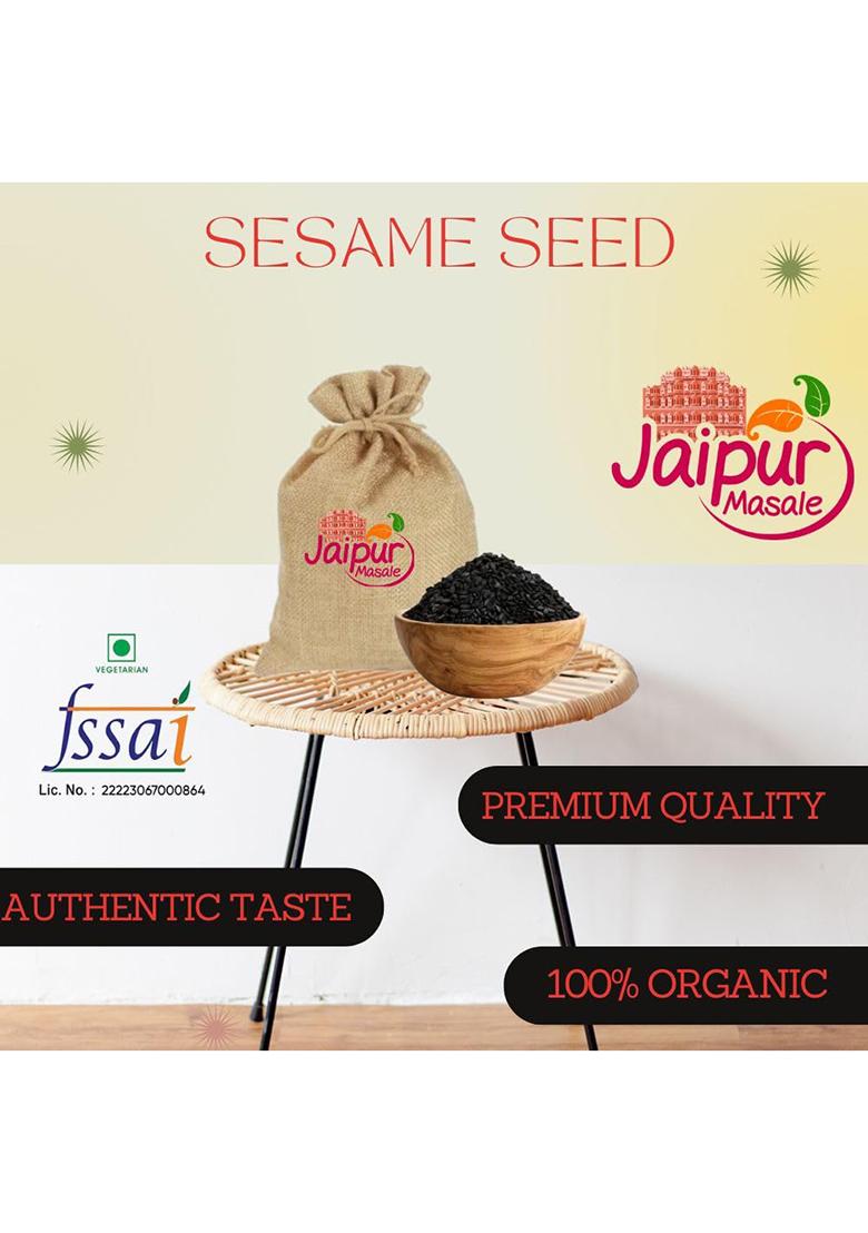 Shaan-E Jaipur Raw Black Sesame Seeds | Til For Eating Organic Gingelly Oil Kaale Weight Loss And Unhulled (900 Gm) Pack Of 2