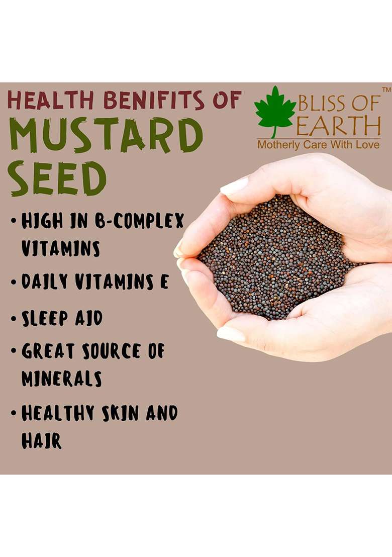 Bliss Of Earth Earth, Black Mustard Seeds 600Gm Organic For Cooking, (Kali Sarson) - Indya