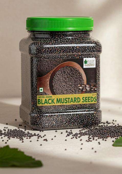 Bliss Of Earth Earth, Black Mustard Seeds 600Gm Organic For Cooking, (Kali Sarson)