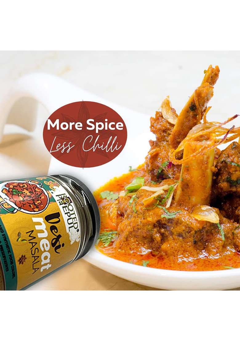 Rooted Peepul Desi Meat Masala | For Mutton Currry & Chicken Curry| Pure Spices 75 Gm/No Preservatives - Indya