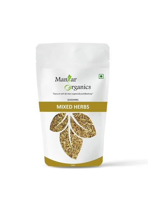 Manhar Organics Mixed Herbs Seasoning 150G - Perfect For Soups, Salads, And Roasted Dishes | Non-Gmo, Flavorful Herb Blend Natural Of Thyme, Oregano, Basil, More Pizza Pasta