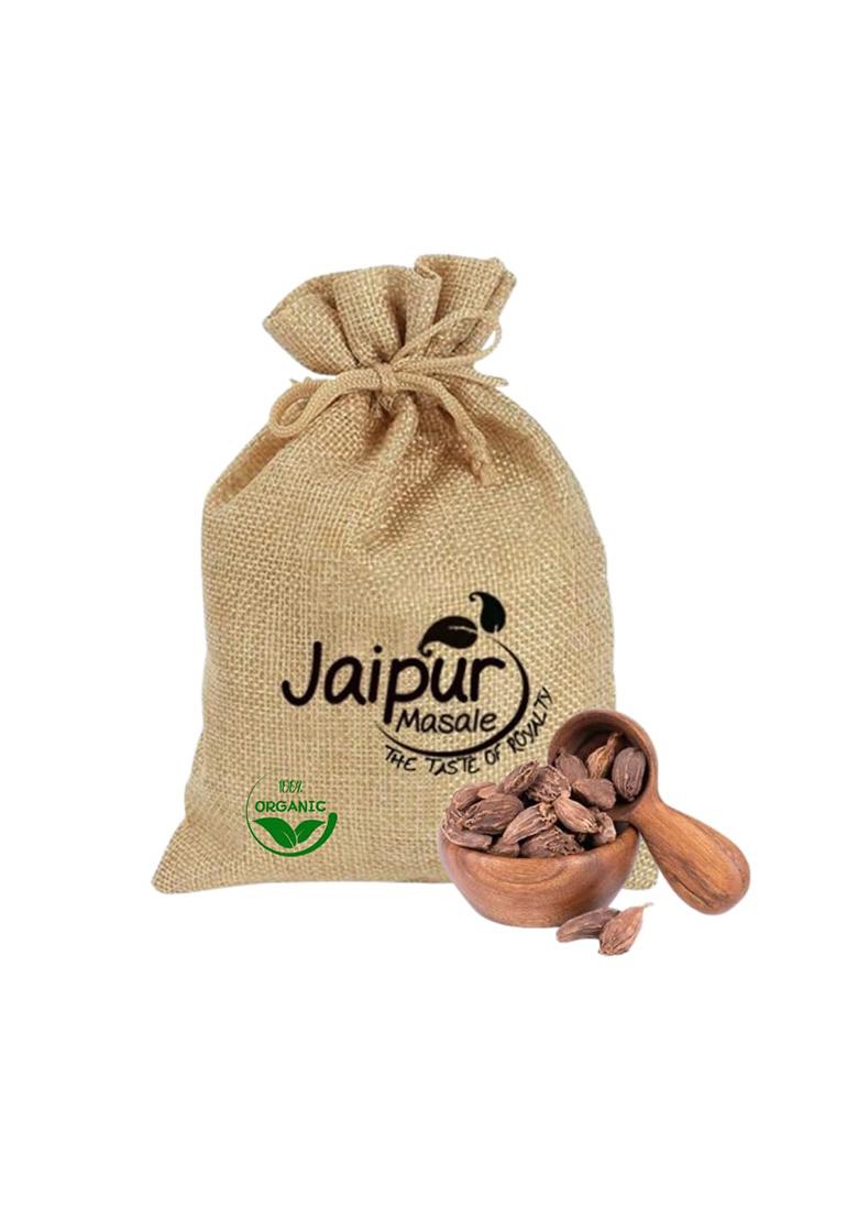 Jaipur Masale | Black Cardamom (Badi Elaichi) Bold Aroma & Smoky Flavor 100% Natural Whole Spice Ideal For Biryani, Curries Masala Chai (100) Gm With Jute Bag