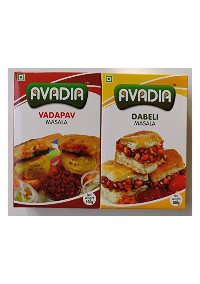 Avadia Veg Combo, (Dabeli Masala, Vadapav Masala) -100 Grm, Kutchi Delicious Snacks,Combo