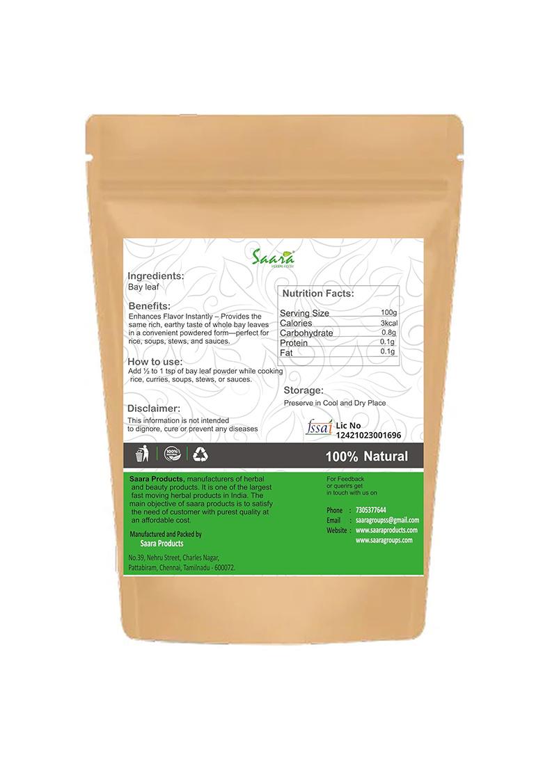 Saara Herbal Fresh Bay Leaf Powder, 50G, Dried Leaf, Tej Patra, Tamalpatra, Tejpatta 50G