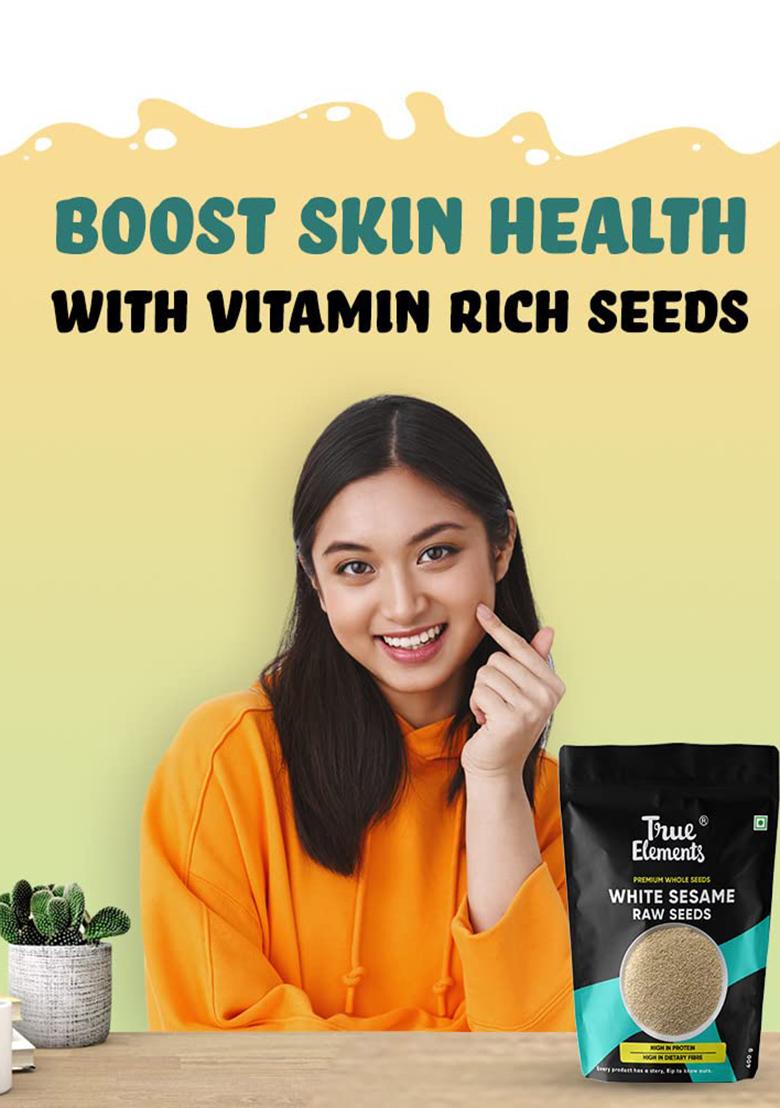 True Elements Raw White Sesame Seeds 150Gm