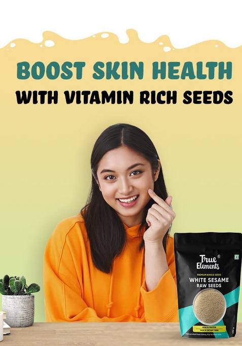 True Elements Raw White Sesame Seeds 150Gm