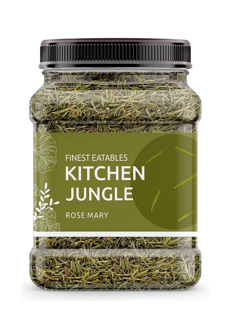 Kitchen Jungle Rosemary Leaves 250Gm Organic Dried For Foods & Hair Jar Pack) - Indya