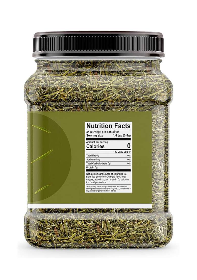 Kitchen Jungle Rosemary Leaves 250Gm Organic Dried For Foods & Hair Jar Pack) - Indya