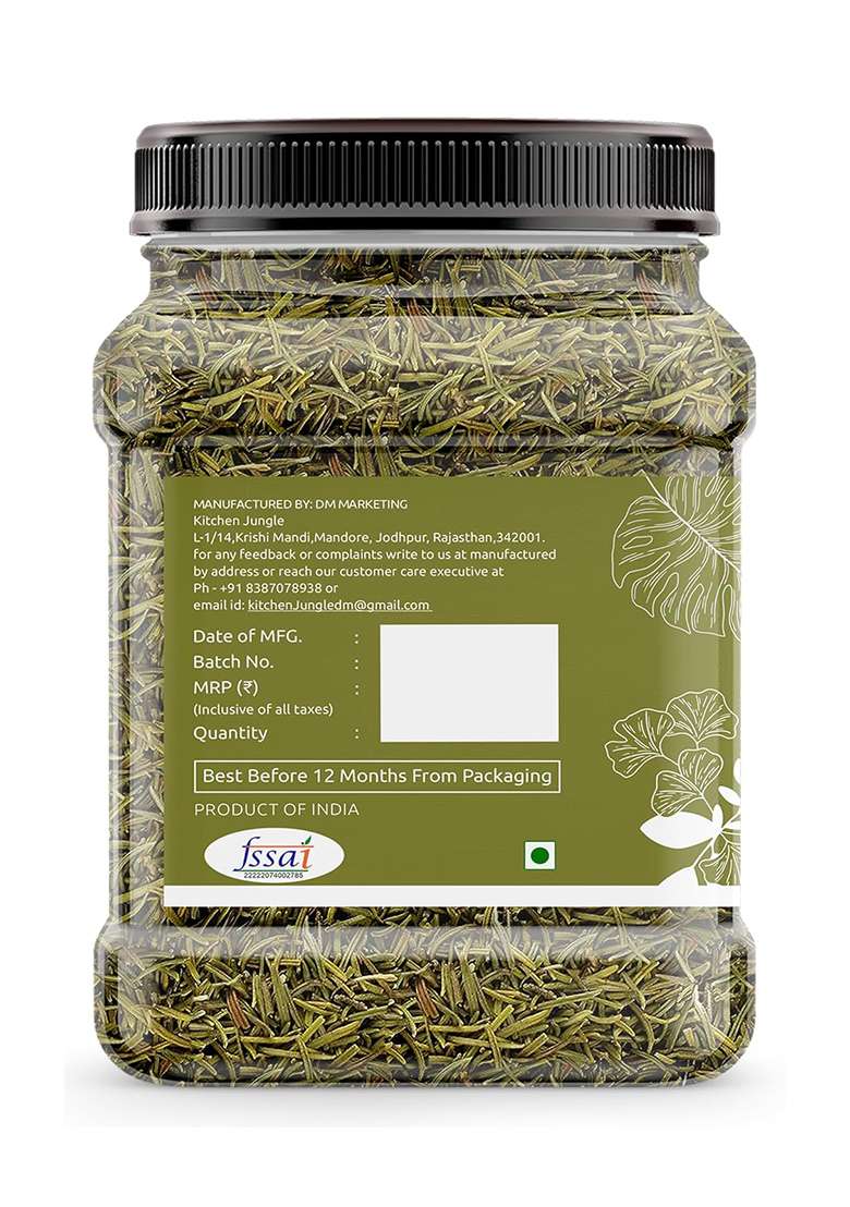 Kitchen Jungle Rosemary Leaves 250Gm Organic Dried For Foods & Hair Jar Pack) - Indya