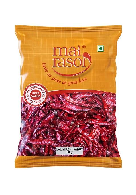 Mai Rasoi Lal Mirch Sabut/Long Red Chilli Whole 50Gram