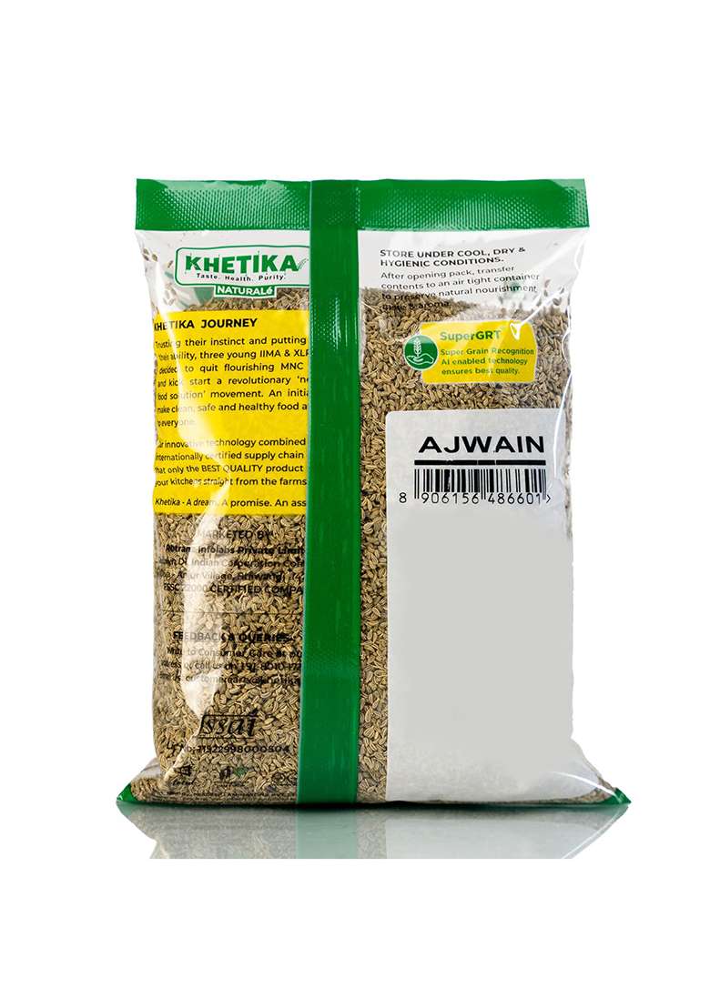 Khetika Naturale Ajwain 100 Grams | Whole Ajwain(Carom Seeds) No Added Colour Preservatives Free - Indya